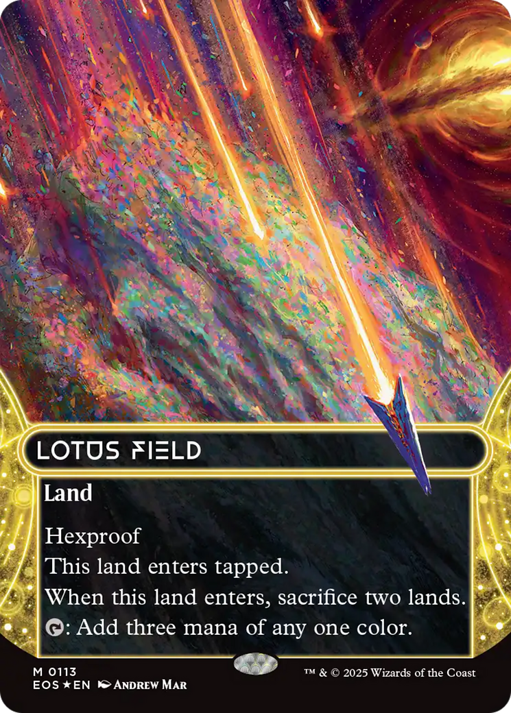 Lotus Field (0113) (Borderless) (Galaxy Foil) [Edge of Eternities: Stellar Sights] | Total Play