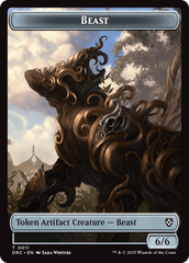 Construct // Beast (0011) Double-Sided Token [Aetherdrift Commander Tokens] | Total Play