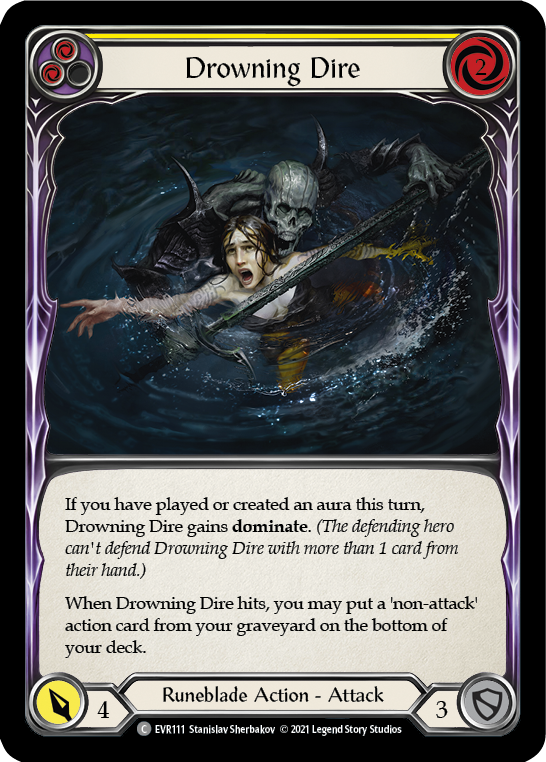 Drowning Dire (Yellow) [EVR111] (Everfest)  1st Edition Rainbow Foil | Total Play