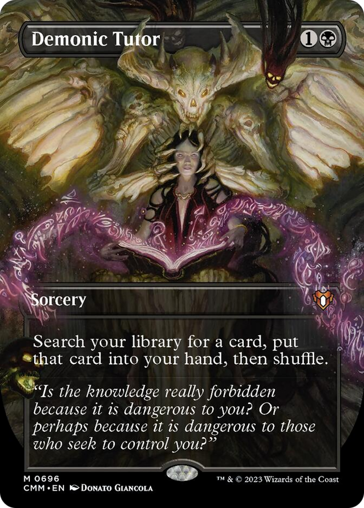 Demonic Tutor (Borderless Alternate Art) [Commander Masters] | Total Play