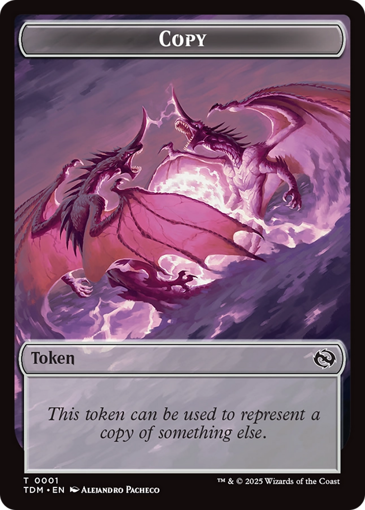 Copy // Dragon (0014) Double-Sided Token [Tarkir: Dragonstorm Commander Tokens] | Total Play