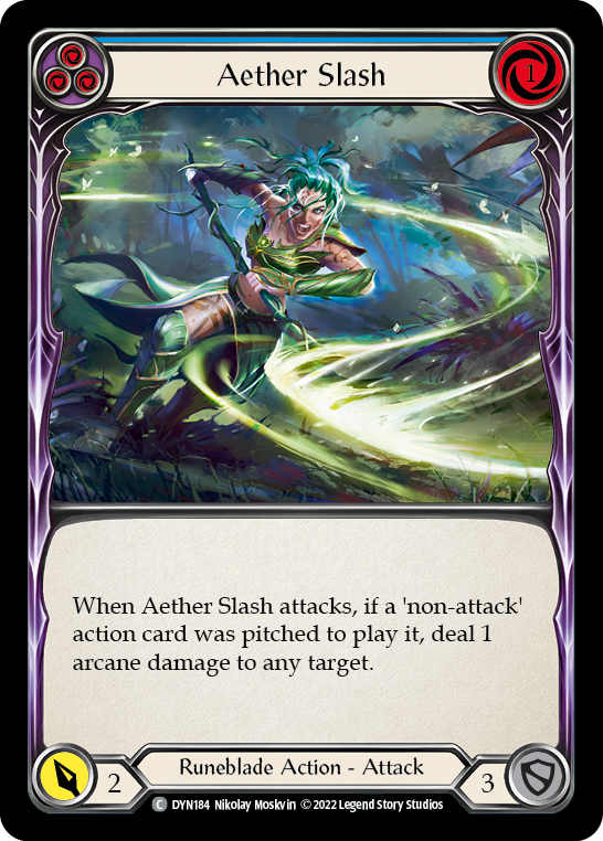 Aether Slash (Blue) [DYN184] (Dynasty)  Rainbow Foil | Total Play