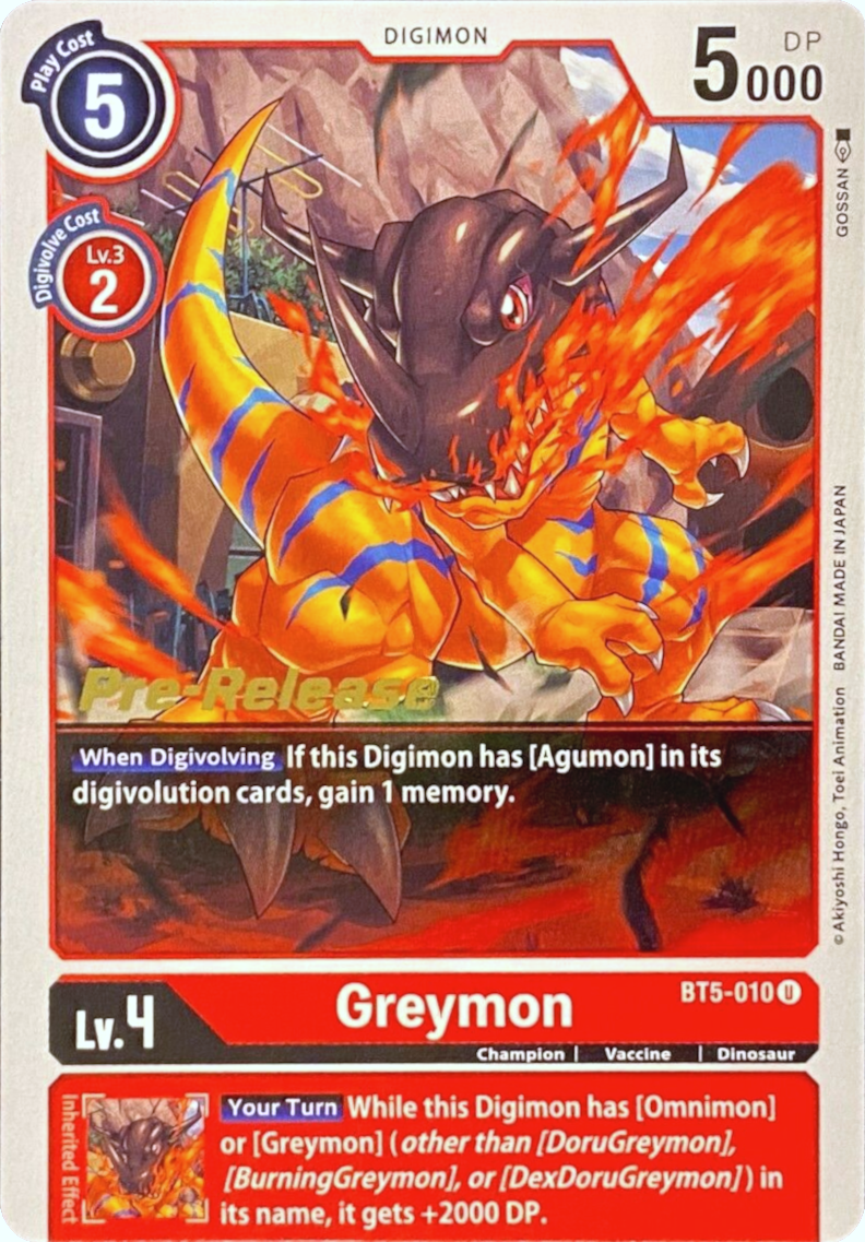 Greymon [BT5-010] [Battle of Omni Pre-Release Promos] | Total Play
