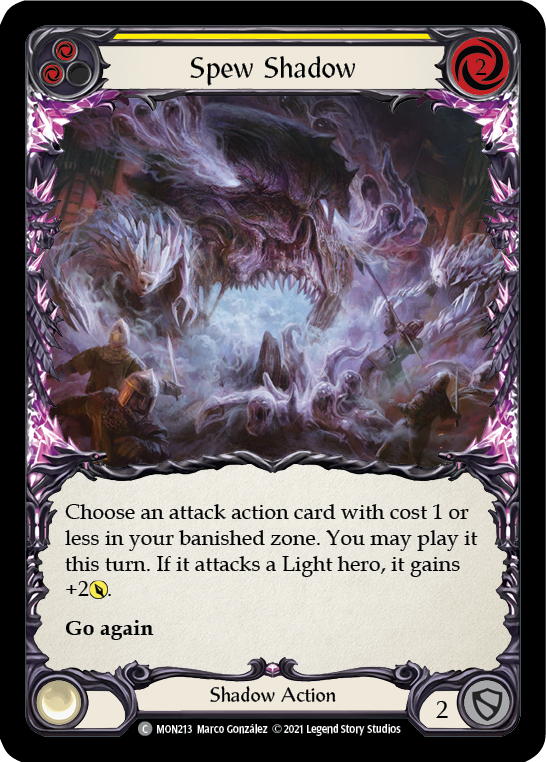 Spew Shadow (Yellow) [MON213-RF] (Monarch)  1st Edition Rainbow Foil | Total Play