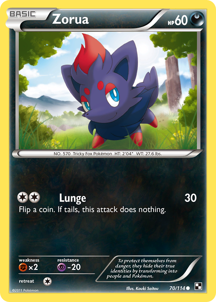 Zorua (70/114) [Black & White: Base Set] | Total Play