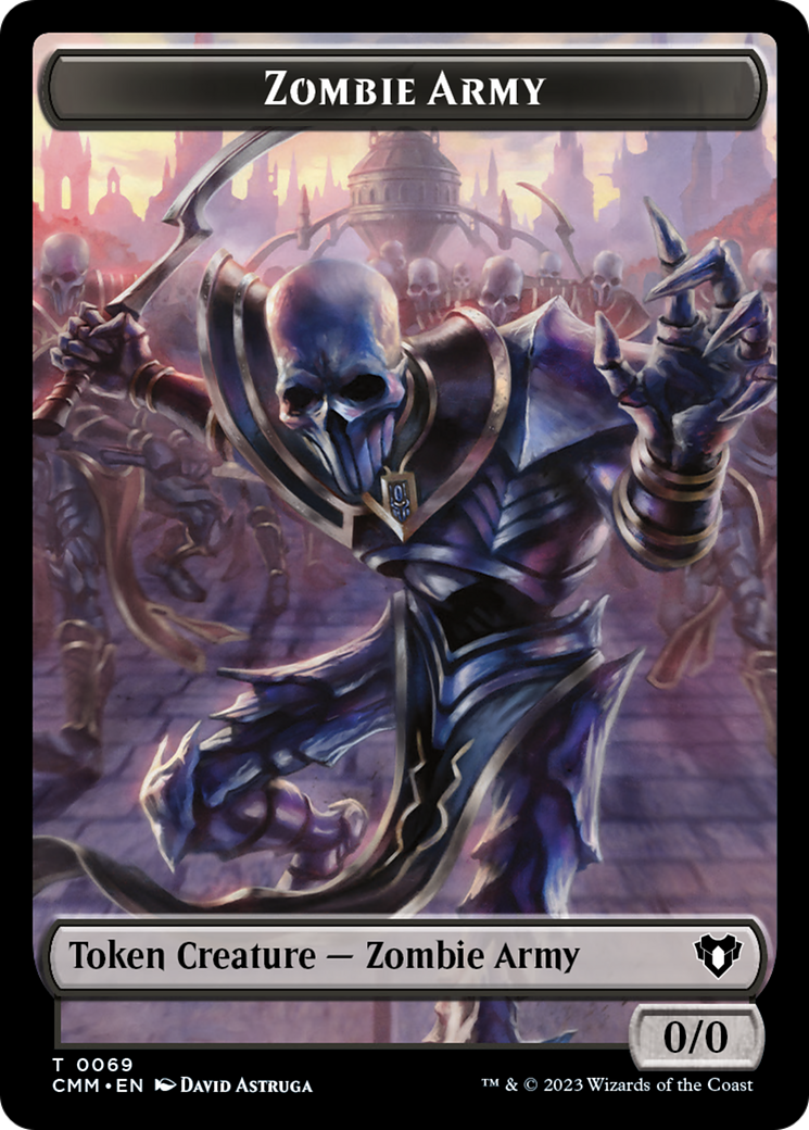 Human Warrior // Zombie Army Double-Sided Token [Commander Masters Tokens] | Total Play