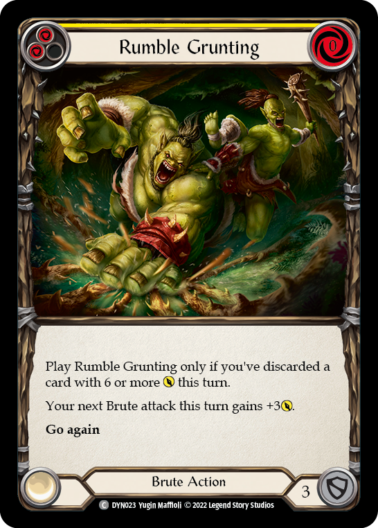 Rumble Grunting (Yellow) [DYN023] (Dynasty)  Rainbow Foil | Total Play