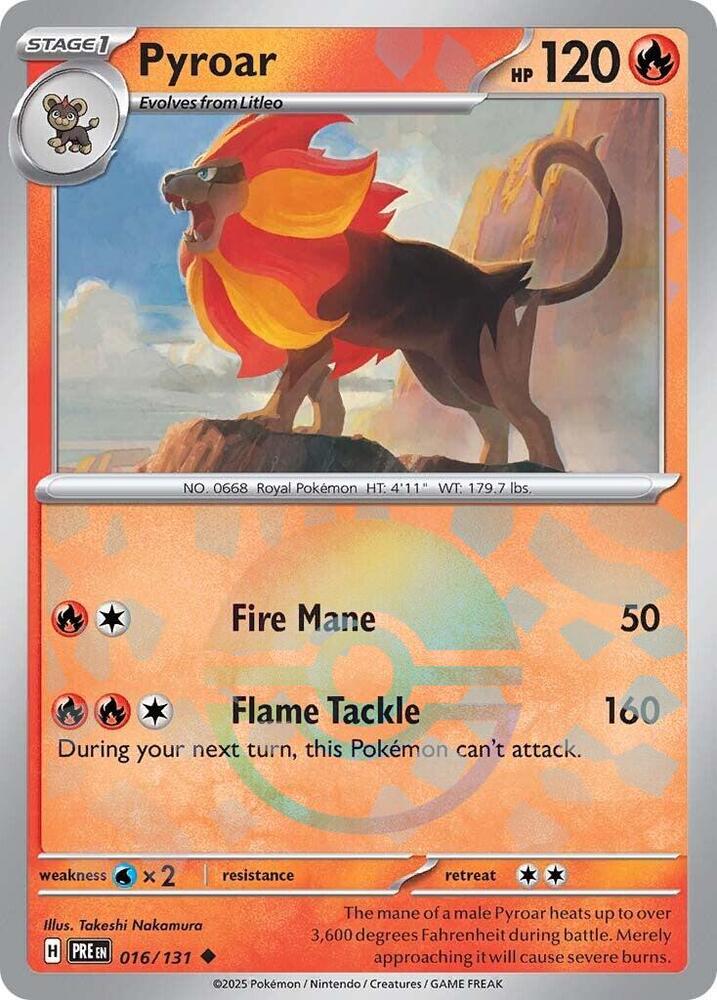 Pyroar (016/131) (Poke Ball Pattern) [Scarlet & Violet: Prismatic Evolutions] | Total Play