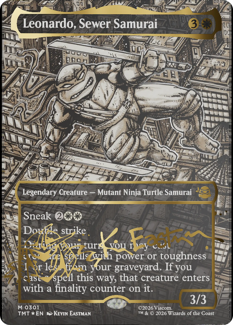 Leonardo, Sewer Samurai (Borderless) (Gold-Stamped Signature) [Teenage Mutant Ninja Turtles] | Total Play