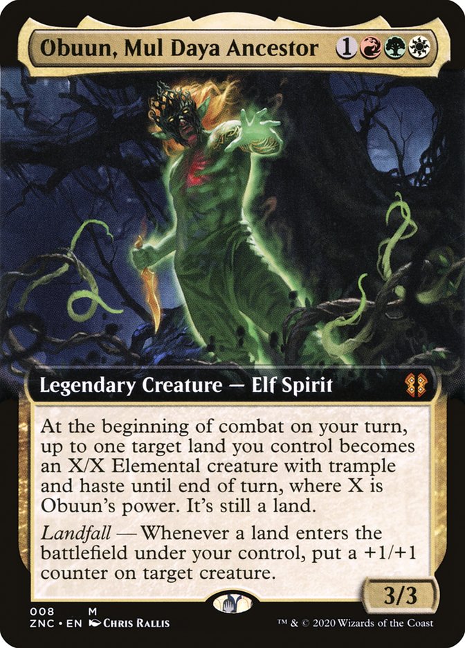 Obuun, Mul Daya Ancestor (Extended Art) [Zendikar Rising Commander] | Total Play
