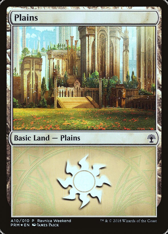 Plains (A10) [Ravnica Allegiance Ravnica Weekend] | Total Play