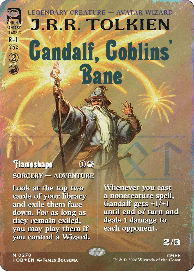 Gandalf, Goblins' Bane (Borderless) (Surge Foil) [The Hobbit] | Total Play