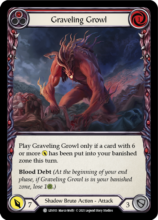 Graveling Growl (Red) [LEV013] (Monarch Levia Blitz Deck) | Total Play