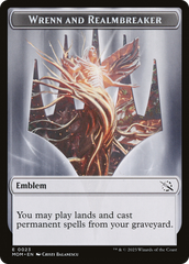 Treasure (21) // Wrenn and Realmbreaker Emblem Double-Sided Token [March of the Machine Tokens] | Total Play