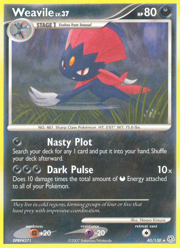 Weavile (40/130) [Diamond & Pearl: Base Set] | Total Play