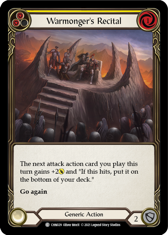 Warmonger's Recital (Yellow) [CHN029] (Monarch Chane Blitz Deck) | Total Play
