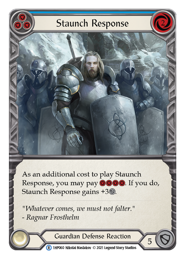 Staunch Response (Blue) [1HP060] (History Pack 1) | Total Play