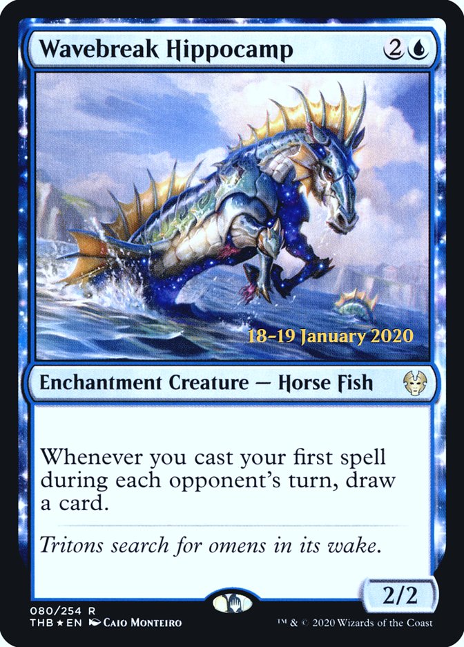 Wavebreak Hippocamp [Theros Beyond Death Prerelease Promos] | Total Play