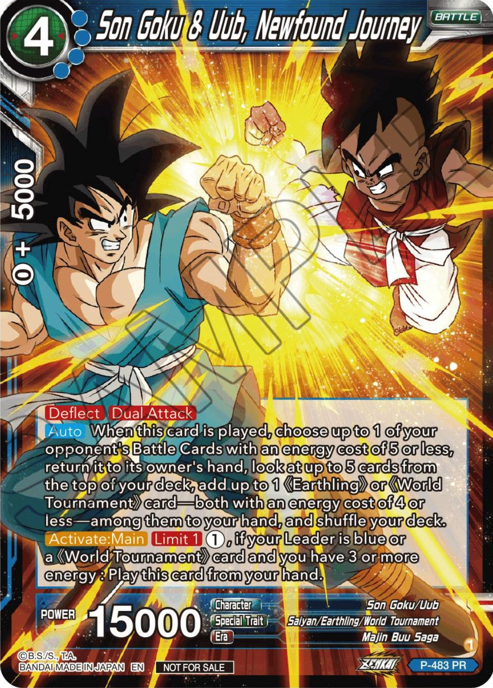 Son Goku & Uub, Newfound Journey (Zenkai Series Tournament Pack Vol.3) (P-483) [Tournament Promotion Cards] | Total Play