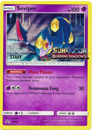 Seviper (SM46) (Staff Prerelease Promo) [Sun & Moon: Black Star Promos] | Total Play