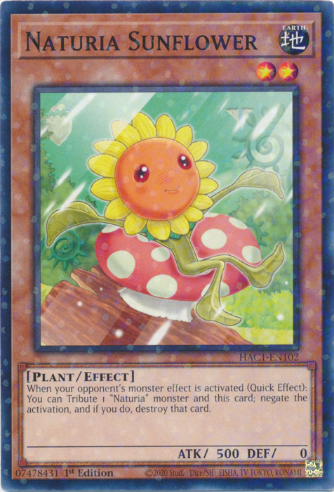 Naturia Sunflower (Duel Terminal) [HAC1-EN102] Parallel Rare | Total Play