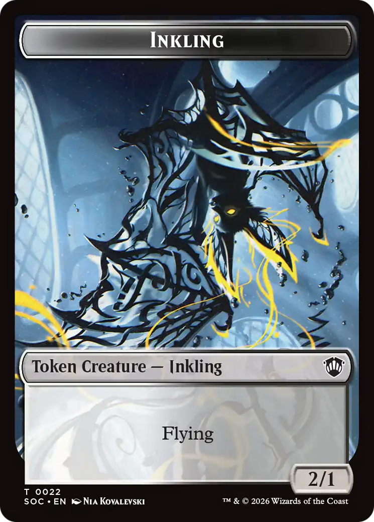 Pegasus // Inkling (0022) Double-Sided Token [Secrets of Strixhaven Commander Tokens] | Total Play