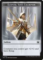 Warrior // Elspeth, Sun's Champion Emblem Double-Sided Token [March of the Machine Commander Tokens] | Total Play