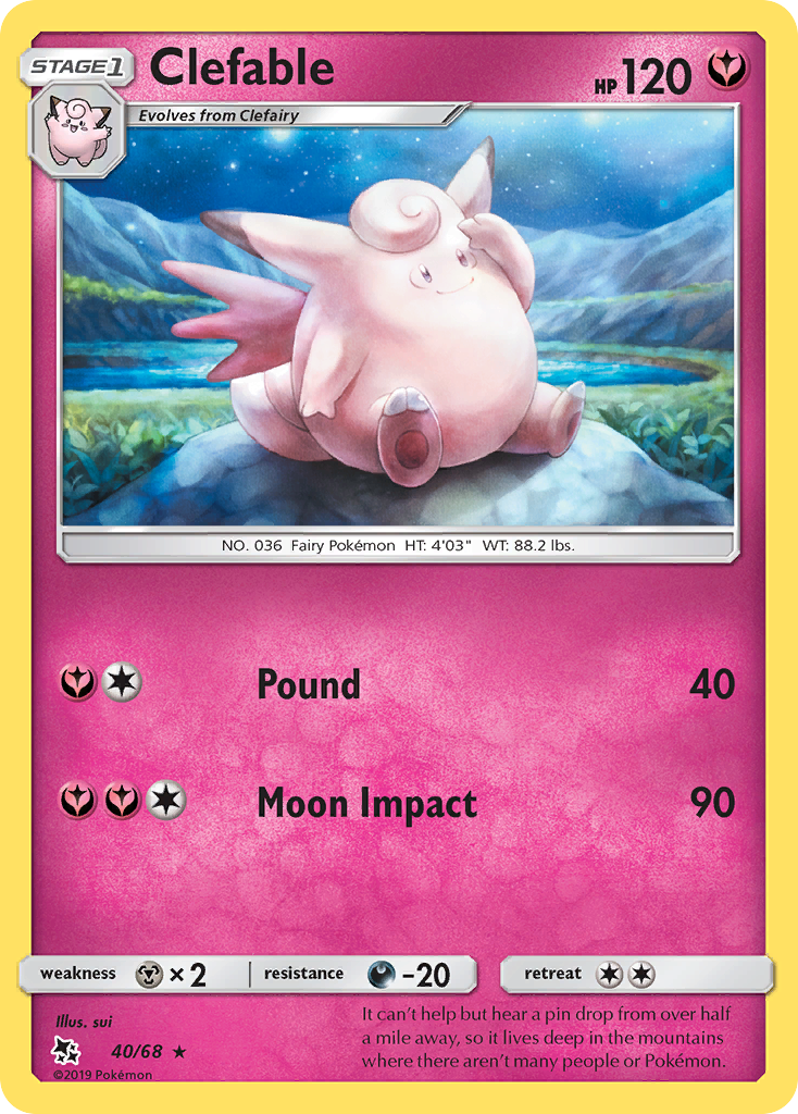 Clefable (40/68) [Sun & Moon: Hidden Fates] | Total Play