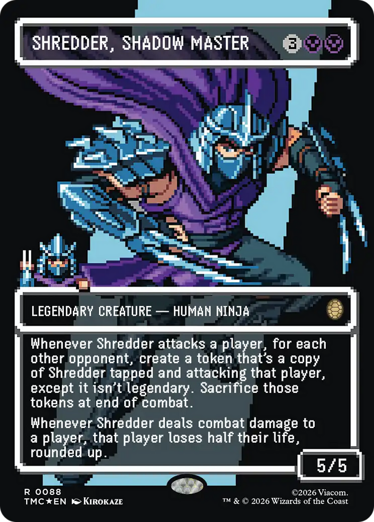 Shredder, Shadow Master (Borderless) (Surge Foil) [Teenage Mutant Ninja Turtles Commander] | Total Play