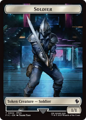 Soldier // Rebel Double-Sided Token (Surge Foil) [FINAL FANTASY Commander Tokens] | Total Play