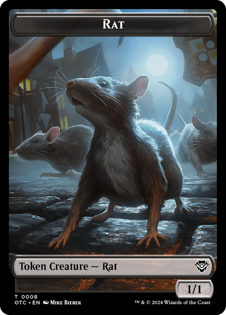 Rat // Blood Double-Sided Token [Outlaws of Thunder Junction Commander Tokens] | Total Play