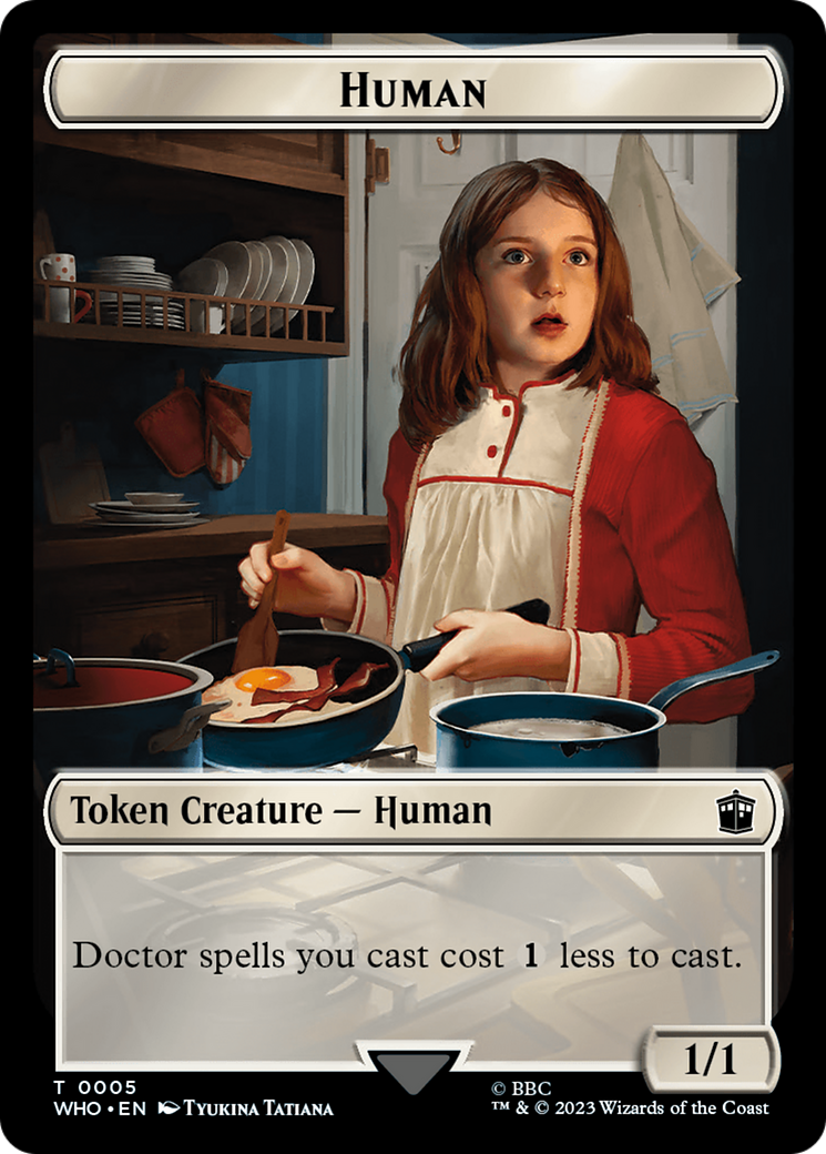 Human (0005) // Clue (0023) Double-Sided Token [Doctor Who Tokens] | Total Play