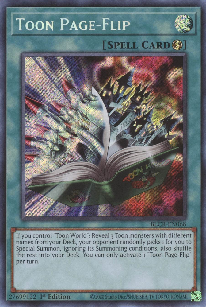 Toon Page-Flip [BLCR-EN068] Secret Rare | Total Play