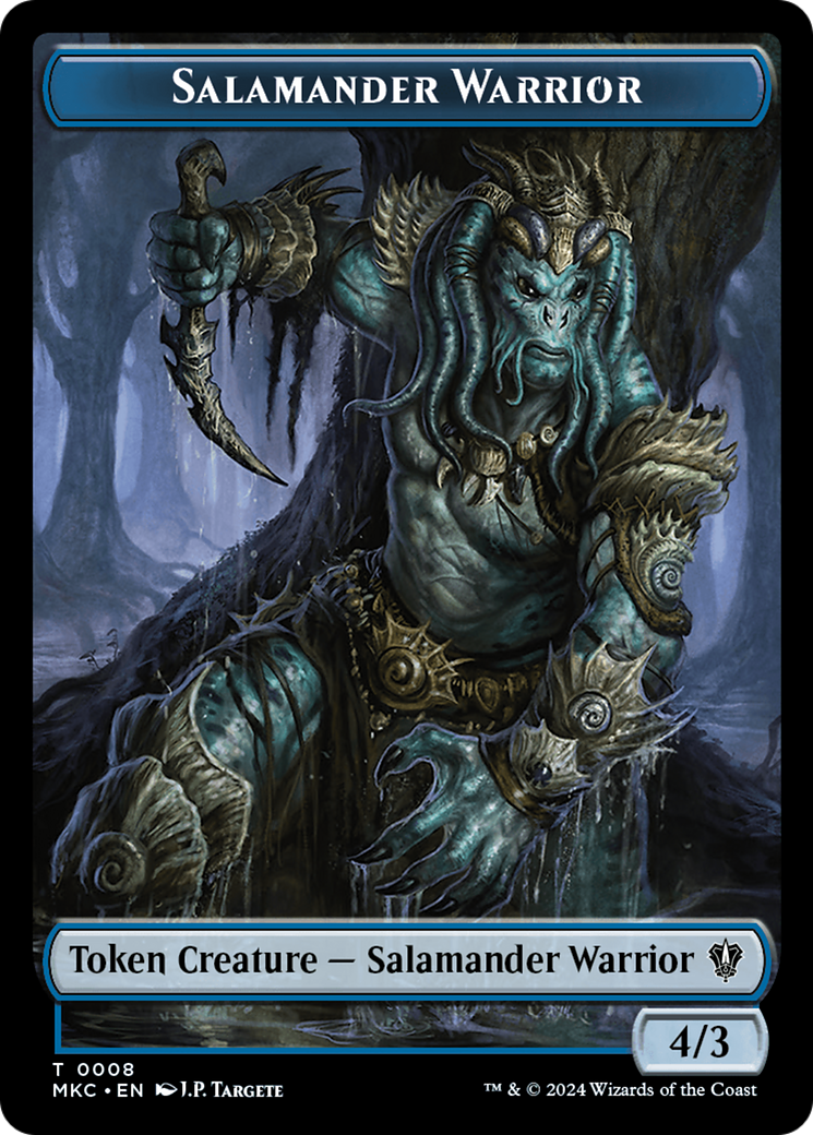 Salamander Warrior // Zombie Double-Sided Token [Murders at Karlov Manor Commander Tokens] | Total Play