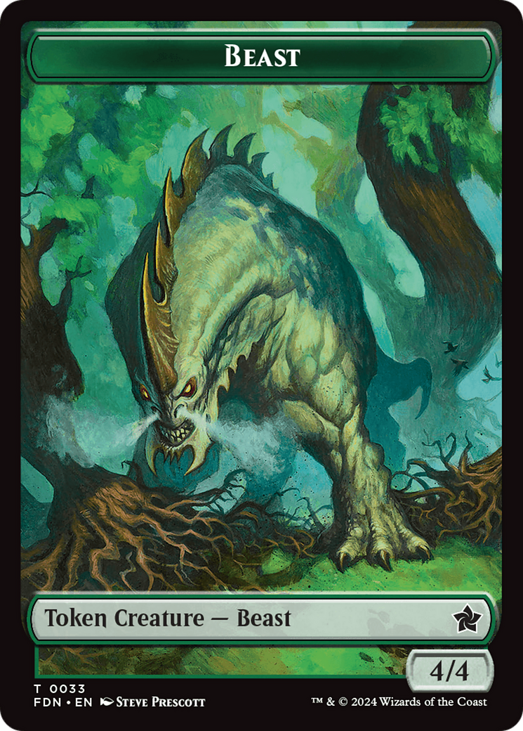 Dog // Beast (0033) Double-Sided Token [Foundations Tokens] | Total Play