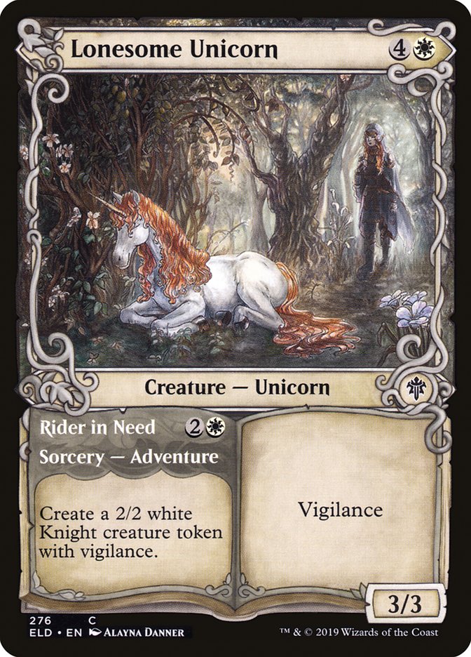 Lonesome Unicorn // Rider in Need (Showcase) [Throne of Eldraine] | Total Play