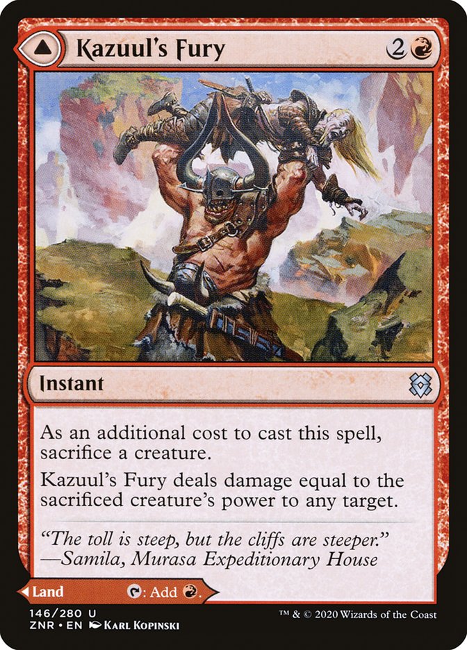 Kazuul's Fury // Kazuul's Cliffs [Zendikar Rising] | Total Play