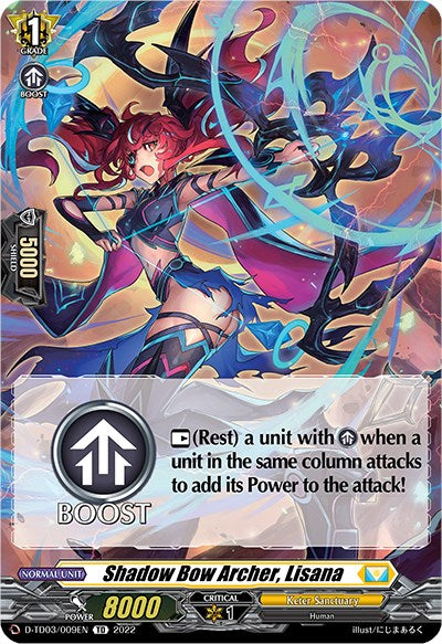Shadow Bow Archer, Lisana (D-TD03/009EN) [Raika Koshiba -Skyfall Executors-] | Total Play
