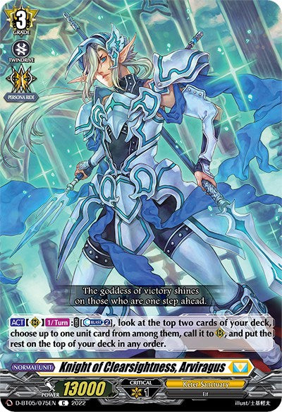 Knight of Clearsightness, Arviragus (D-BT05/075EN) [Triumphant Return of the Brave Heroes] | Total Play