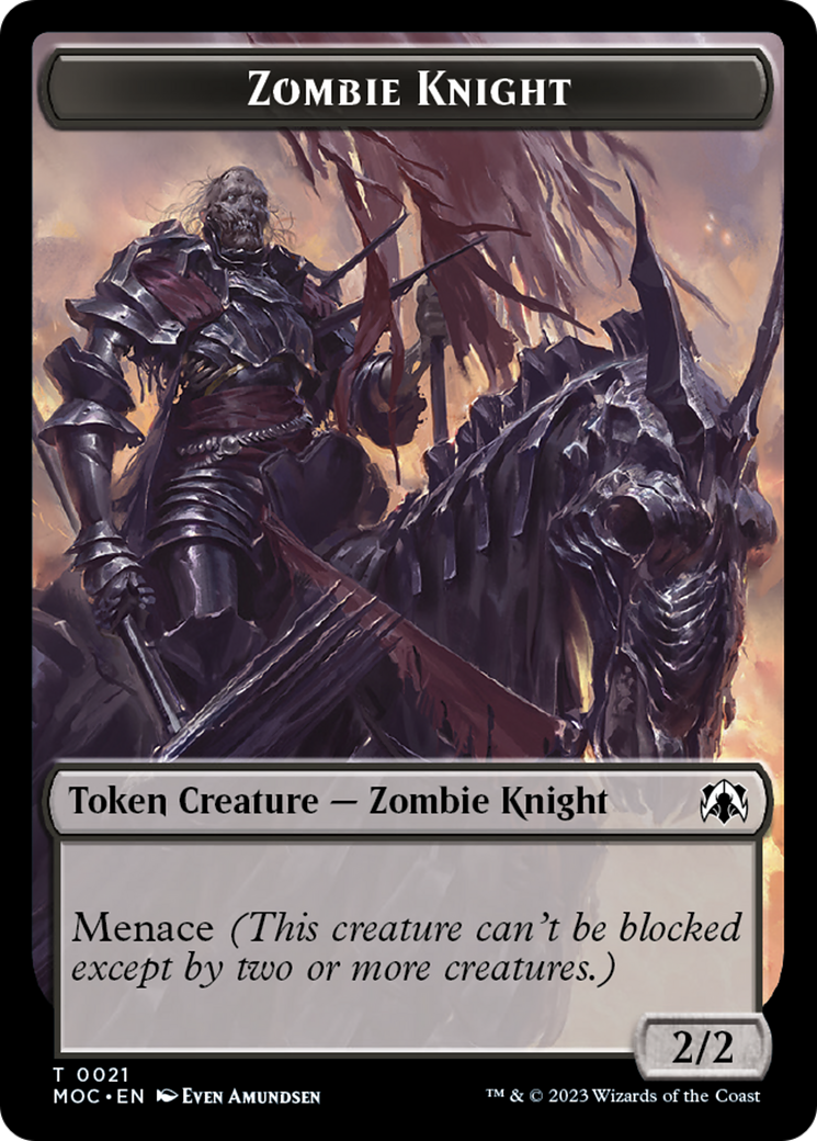 Zombie Knight // Human (6) Double-Sided Token [March of the Machine Commander Tokens] | Total Play
