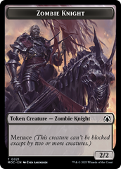 Zombie Knight // Human (6) Double-Sided Token [March of the Machine Commander Tokens] | Total Play