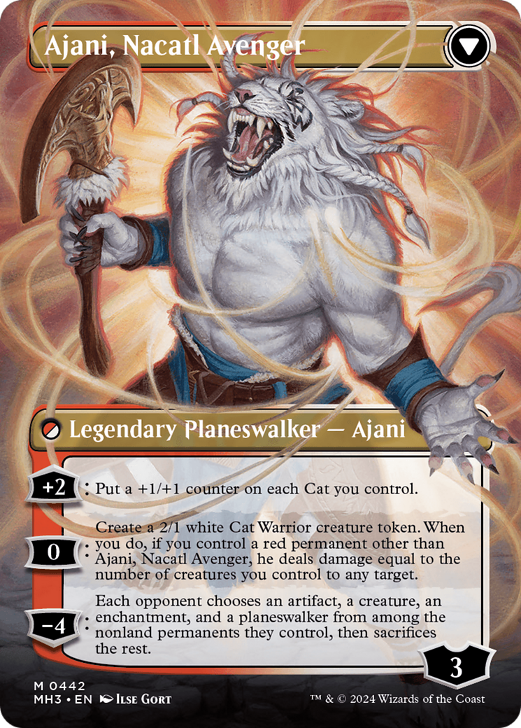 Ajani, Nacatl Pariah // Ajani, Nacatl Avenger (Borderless) [Modern Horizons 3] | Total Play