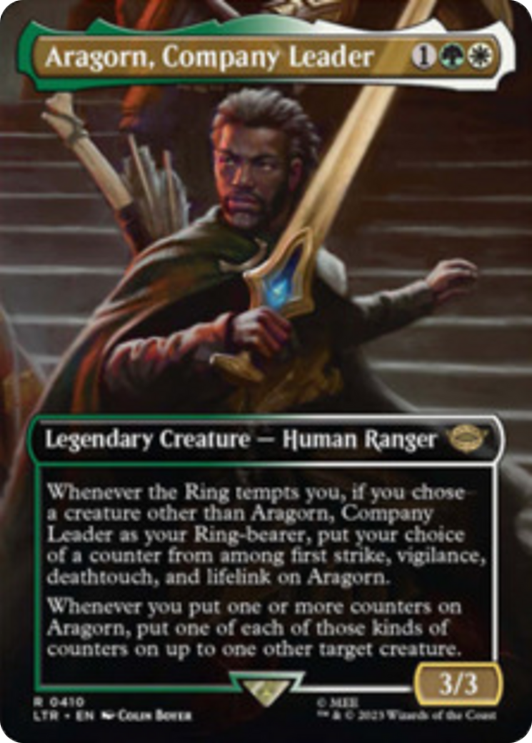 Aragorn, Company Leader (Borderless Alternate Art) [The Lord of the Rings: Tales of Middle-Earth] | Total Play