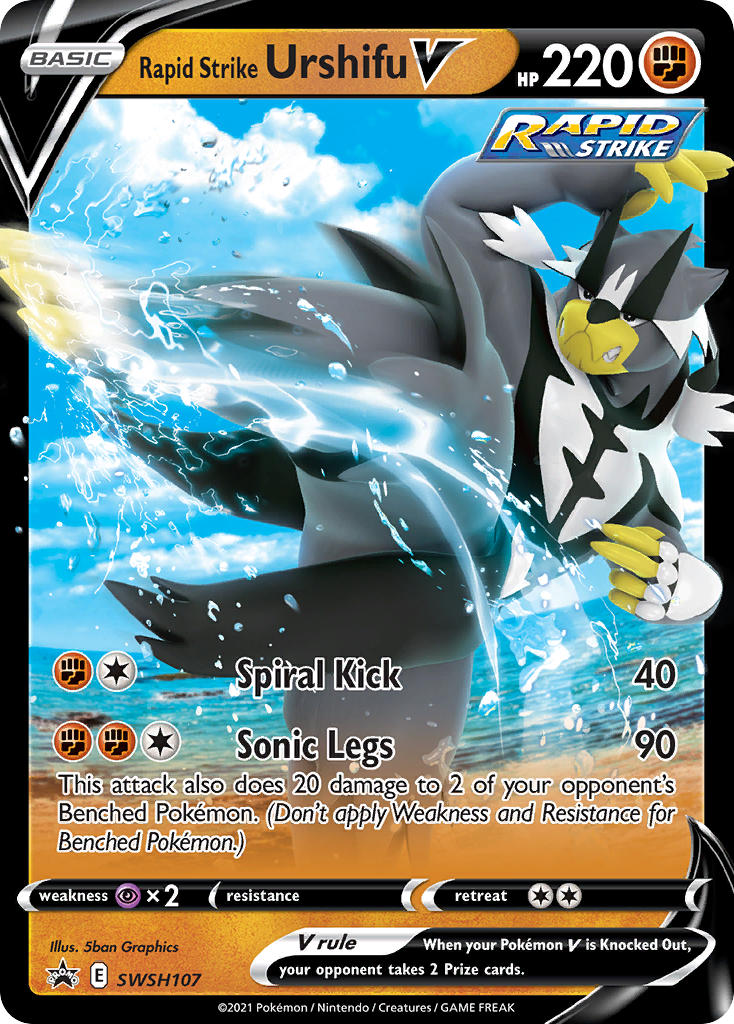 Rapid Strike Urshifu V (SWSH107) (Jumbo Card) [Sword & Shield: Black Star Promos] | Total Play