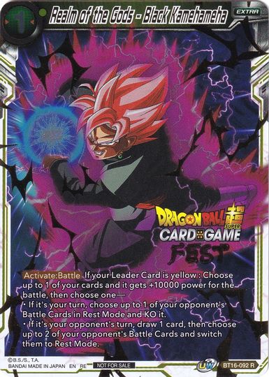 Realm of the Gods - Black Kamehameha (Card Game Fest 2022) (BT16-092) [Tournament Promotion Cards] | Total Play