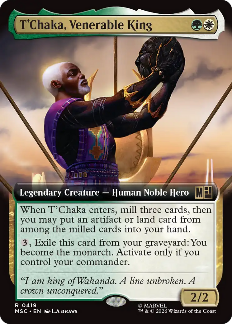 T'Chaka, Venerable King (Extended Art) [Marvel Super Heroes Commander] | Total Play