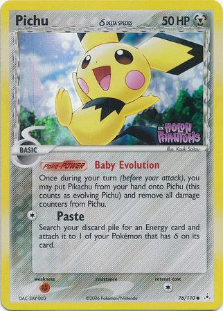 Pichu (76/110) (Delta Species) (Stamped) [EX: Holon Phantoms] | Total Play