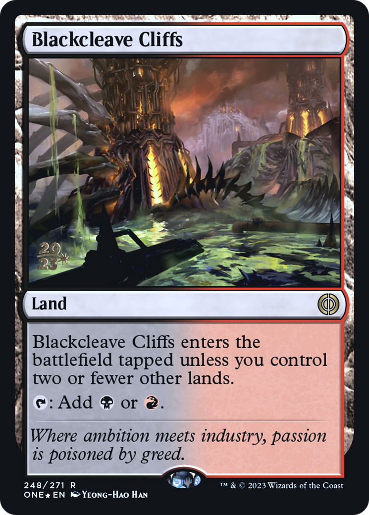 Blackcleave Cliffs [Phyrexia: All Will Be One Prerelease Promos] | Total Play