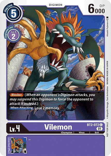 Vilemon [BT2-072] (Tamer Party Vol. 4 Promo) [Release Special Booster Ver.1.0 Promos] | Total Play