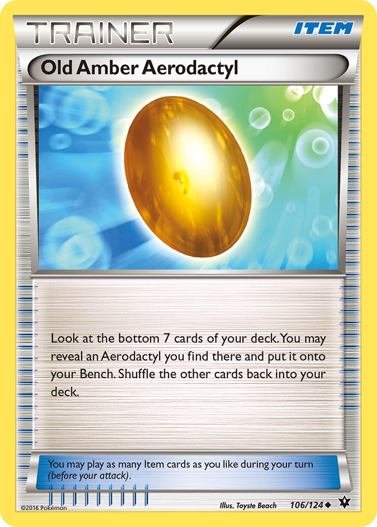 Old Amber Aerodactyl (106/124) [XY: Fates Collide] | Total Play